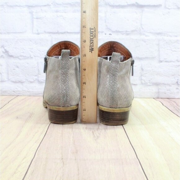 Lucky Brand LK-Basel Gray Snakeskin Leather Side Zip Ankle Bootie Size 7.5 M - Picture 9 of 10